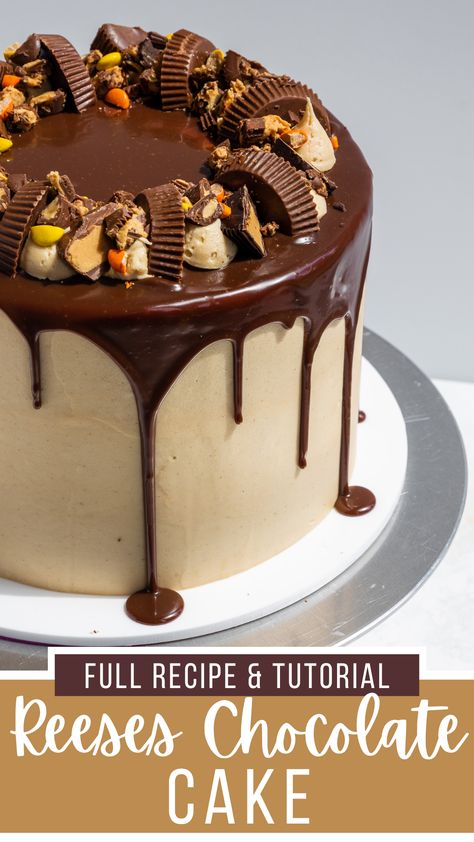 Reeces Cake, Chocolate Peanut Butter Cake Recipe, Reese Peanut Butter Cake, Peanut Butter Birthday Cake, Reeses Cake, Reese's Chocolate, Reese's Peanut Butter Cup, Chocolate Peanut Butter Cake, Butter Cake Recipe