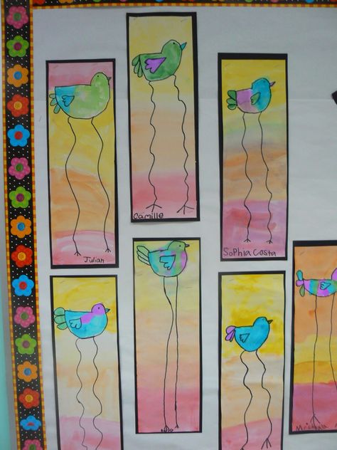 Mrs. T's First Grade Class: Dali Style Spring Birds 1st Grade Art Projects, Art 2nd Grade, 1st Grade Art, Grade 1 Art, Classe D'art, First Grade Art, Spring Art Projects, 2nd Grade Art, 3rd Grade Art