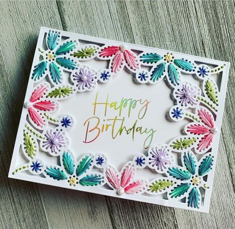 Spellbinders Stitched Alphabet, Spellbinders Stitched Cards, Spellbinders Stitched Flower Cards, Spellbinders Stitched Petal, Spellbinders Merry Stitchmas, Pin Card, Embroidery Cards, Stitching Cards, Sewing Cards