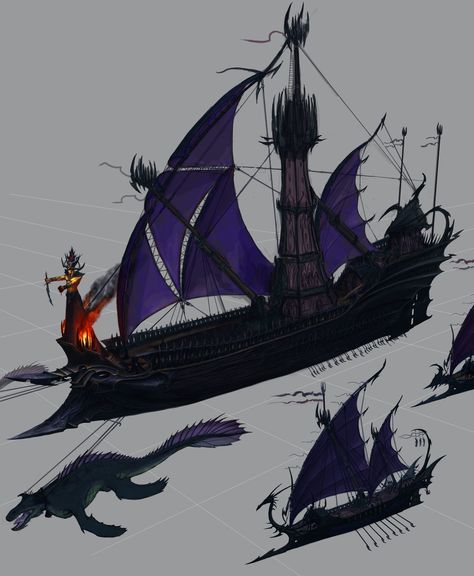 ArtStation - Warhammer Age of Reckoning Shield, Michael Phillippi Dnd Pirate Ship Art, Warhammer Vehicles, Fantasy Ship, Pirate Ship Art, Dark Eldar, Fantasy Battle, Concept Ships, Dungeons And Dragons Homebrew, Dark Elf