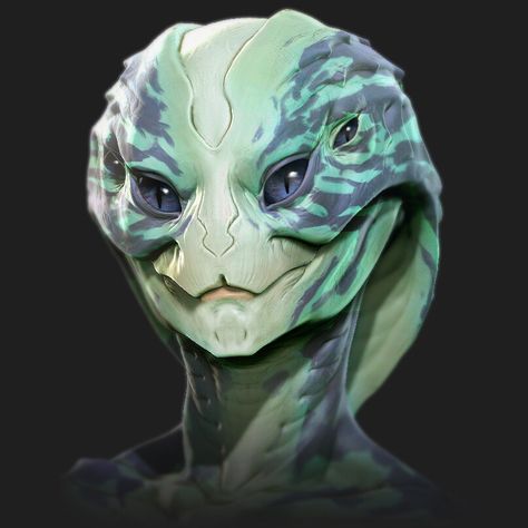 Alien Character Concept Sculpt, Deiv Calviz (David Villegas) on ArtStation at https://www.artstation.com/artwork/dORnze Alien Race Concept Art, Alien Character Art, Pretty Alien, Aliens Design, Moana Concept Art, Anime Alien, Alien Artwork, Art Alien, Alien Head