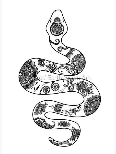 Aboriginal Snake Tattoo, Snake Mandala Tattoo, Snake Black And White, Snake Mandala, Snake Black, Surf Design, Black And White Art, Snake Tattoo, Mandala Tattoo