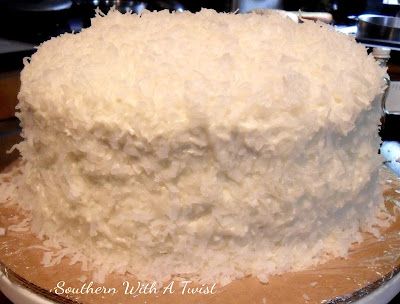 Refrigerator Coconut Cake Recipe, Sour Cream Coconut Cake Recipe, Rotten Coconut Cake Recipe, Refrigerated Coconut Cake Recipe, Coconut Cake With Pineapple Filling, Coconut Cake From Scratch, Southern Coconut Cake Recipe, Sour Cream Coconut Cake, Southern With A Twist