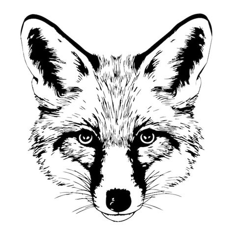 Fox Silhouette Stencil, Fox Face Drawing, Fox Head Tattoo, Fox Head Drawing, Fox Drawing Sketches, Fox Vector, Fox Sketch, Fox Silhouette, Head Sketch