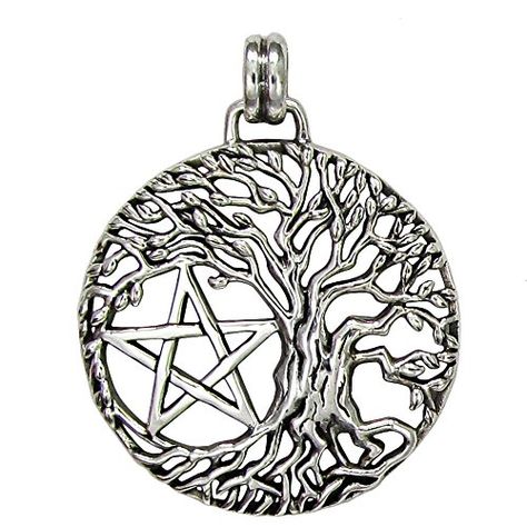 Tree of Life Yggdrasil Pentacle Pentagram Pendant Wiccan Pagan Jewelry * Click image to review more details. Modern Witch Aesthetic, Witches Knot, Group Tattoos, Sacred Tattoo, Witchcraft Symbols, Ace Of Pentacles, Devil Angel, Leo And Scorpio, Icelandic Design