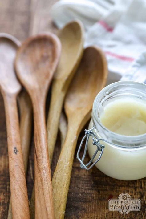 Homemade Spoon Butter Recipe • The Prairie Homestead Spoon Butter, Prairie Homestead, Best Cast Iron Skillet, Homestead Kitchen, Wood Utensils, Natural Kitchen, Free Woodworking Plans, Cleaning Recipes, Cleaners Homemade