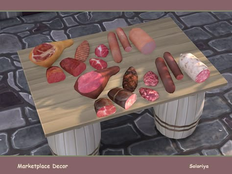 soloriya's Marketplace Decor. Meat Sims 4 Meat Cc, Japanese Sci Fi, Sims4 Food, Pig Shelter, Ts4 Cc Alpha, Sims 4 Free Mods, Sims 4 Medieval Cc, Sims 4 Victorian, Sims4 Cc Mods