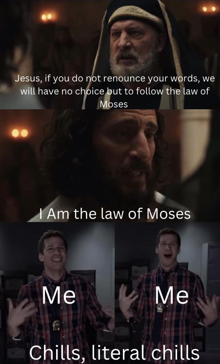 Eden And Simon The Chosen, The Chosen Memes Humor, Chosen Memes Hilarious, Jesus Humor, Jesus Jokes, Bible Jokes, Funny Christian Jokes, Lds Memes, Church Memes