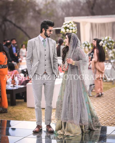 Cutest couple! 💕#abdullahkidulhan #abdullahquershi  @ayeshaijazphotography #abdullahwedssadia MUA @sadaffarhanofficial ___________ Bookings… Engagement Dress For Groom, Bridal Mehndi Dresses, Nikah Dress, Wedding Dresses Men Indian, Groom Wedding Dress, Desi Wedding Dresses, Couple Wedding Dress, Asian Wedding Dress, Bridal Dresses Pakistan