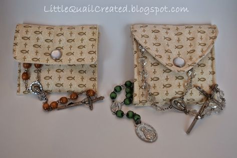 Bible Study Bag, Rosary Pouch, Rosary Case, Pray The Rosary, Selling Ideas, Beaded Pouch, Snap Bag, Pouch Diy, Zipper Pouch Tutorial