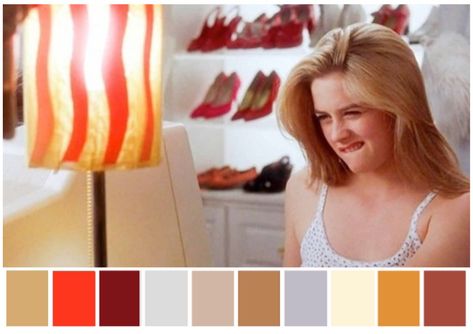 Clueless Color Palette, I Feel Pretty Movie, Cinema Palettes, Color In Film, Movie Color Palette, Cinema Colours, Color Palette Yellow, Color Key, Color Study