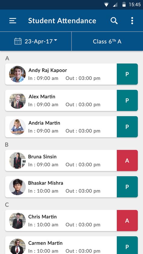 Student Attendance UI Attendance App, Student App, Absent Students, Dashboard App, Student Apps, Thor Art, Student Attendance, Android App Design, Ios App Design