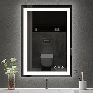 BesMirror 20x28 Inch LED Bathroom Mirror - Anti-Fog, Stepless Dimmable - Bathroom Mirror with LED Lights - 3 Color LED Mirror for Bathroom, UL Listed, IP54 Waterproof, Horizontal/Vertical Led Bathroom Mirror, Mirror For Bathroom, Mirror With Led Lights, Led Bathroom, Led Mirror Bathroom, Led Mirror, Led Color, Home Kitchen, Bathroom Mirror