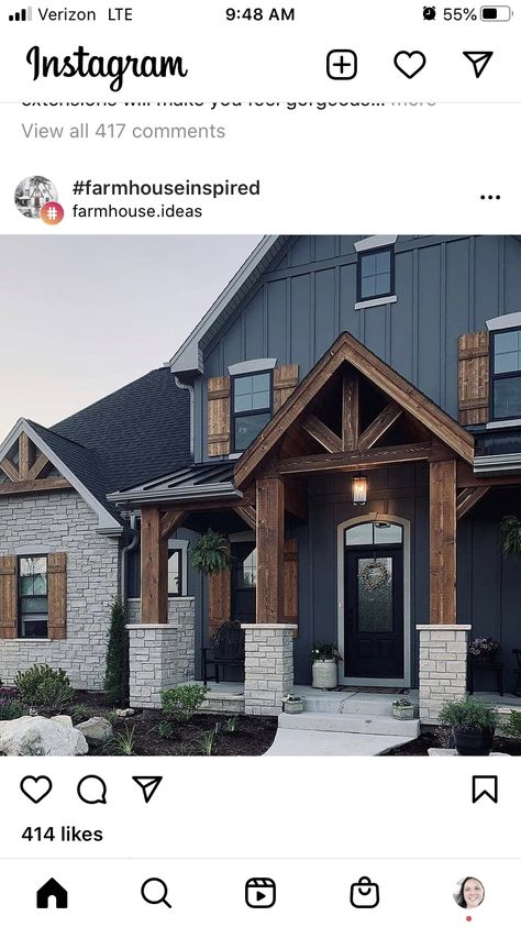 Dream House Exterior Farmhouse, House Exterior Farmhouse, Exterior Farmhouse, Lake Houses Exterior, Farmhouse Ideas, House Siding, Outdoor Paint, House Plans Farmhouse, Farmhouse Exterior