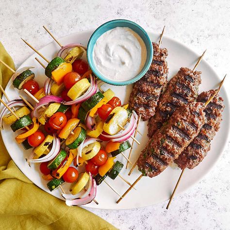 Beyond Meat® kofta and vegetable kebabs Beyond Meat Recipes, Skewer Ideas, Kebabs Recipes, Meatless Meat, Beef Kofta, Vegetable Kebabs, Clean Dinners, Nourishing Recipes, Work Food