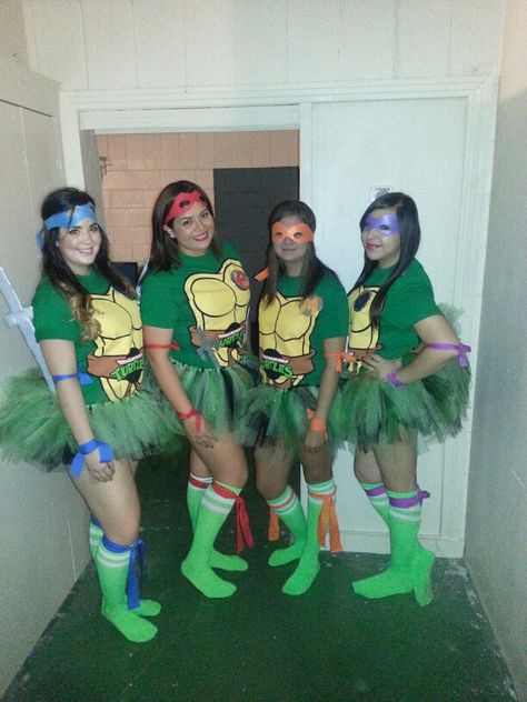 Teenage Mutant Ninja Turtles Halloween Costume Ninja Turtle Halloween Costume, Turtle Halloween Costume, Teenage Mutant Ninja Turtles Halloween Costume, Diy Ninja Turtle Costume, Girl Ninja Turtle, Teenage Mutant Ninja Turtles Halloween, Ninja Turtles Halloween, Teenage Mutant Ninja Turtles Costume, Diy Group Halloween Costumes