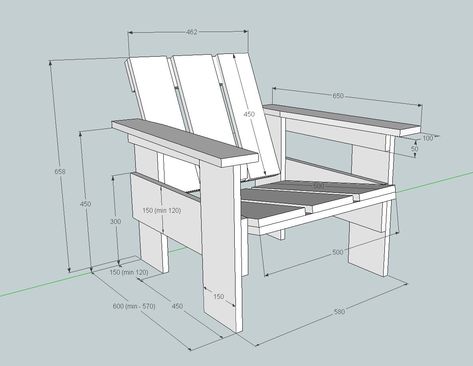 Diy Pallet Chair, Diy Pallet Outdoor, Rietveld Chair, Projek Kayu, Wooden Chair Plans, Wood Chair Diy, Wood Chair Design, Gerrit Rietveld, Pallet Chair