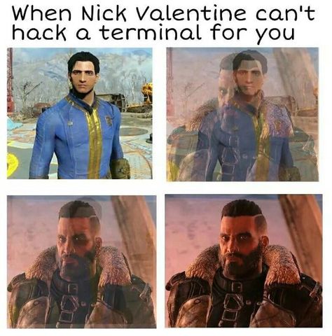 Fallout 4 | When Nick Valentine can't hack a terminal for you Fallout Terminal, Fallout 4 Nick Valentine, Fallout 4 Funny, Movies Like The Fallout, Fallout 4 New Vegas, Nick Valentine, Fallout Funny, Fallout Meme, Visual Basic