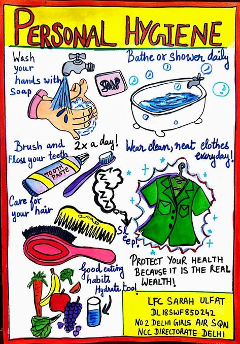 health and hygiene Health And Hygiene Posters For Kids, Personal Hygiene Poster, Save Food Poster, Hygiene Poster, Personal Hygiene Activities, Kids Hygiene, Hygiene School, Hygiene Activities, Health Lesson Plans