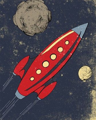 Retro Spaceship, Vintage Posters Retro, Kid Diy, Poster Space, Red Rocket, Scifi Art, Retro Rocket, Game Icons, Rocket Man