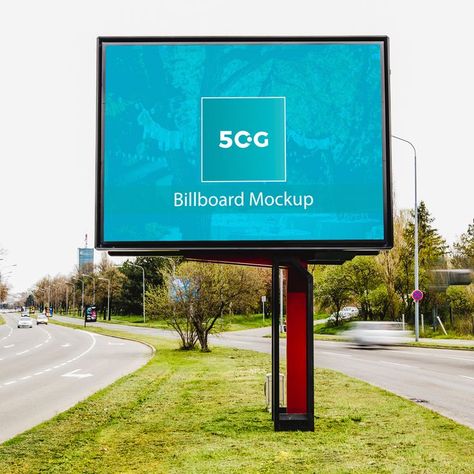 Free Roadside Billboard Mockup In PSD Props Background, Bill Board, Wave Drawing, Wedding Background Images, Billboard Mockup, Dark Background Wallpaper, Free Mockup Templates, Billboard Design, Wedding Background