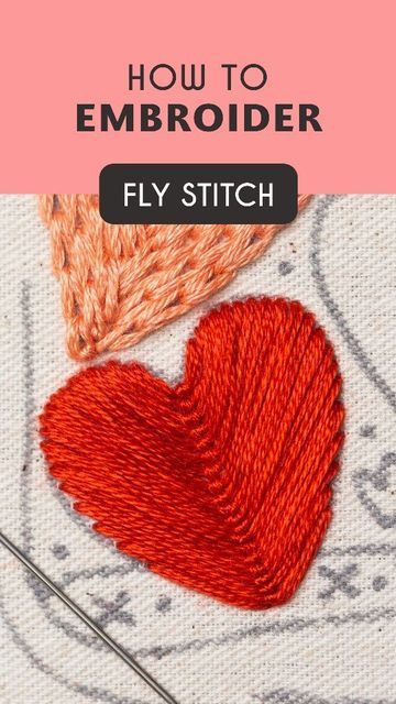 Embroidery Stitches Design, Embroidery Patterns Tutorials, Fly Stitch, Diy Sy, Basic Hand Embroidery Stitches, Embroidery Stitches Beginner, Love Jar, Embroidery Lessons, Diy Embroidery Patterns