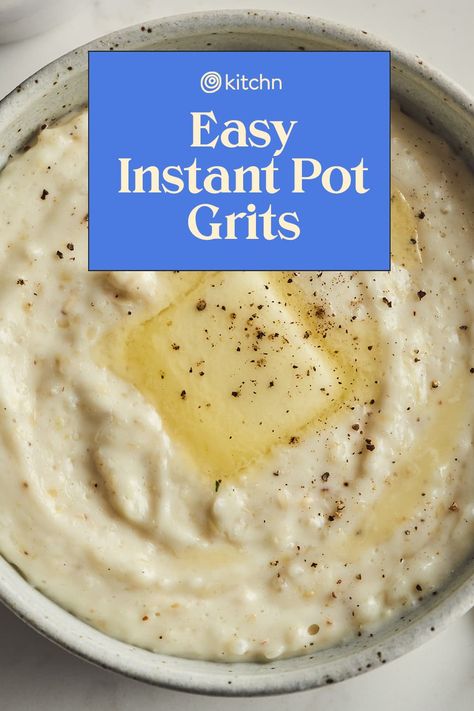 Instant Pot Grits Recipe, Instant Pot Grits, Grit Recipes, Crunchy Recipes, Cheesy Grits Recipe, Scrumdiddlyumptious Recipes, Grits Recipes, Recipe Easy Quick, Grits Breakfast