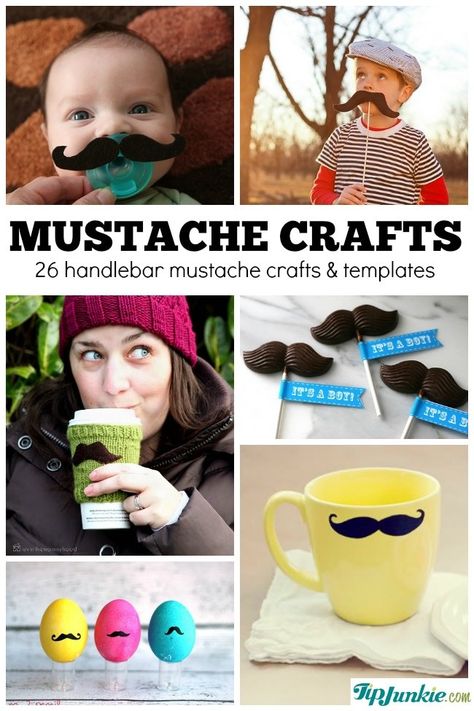 Handlebar_mustache_template_crafts Mustache Crafts, Rings Homemade, Mustache Template, Fun Party Favors, Handlebar Mustache, Gifts For Uncle, Card A, I Found You, Craft Work