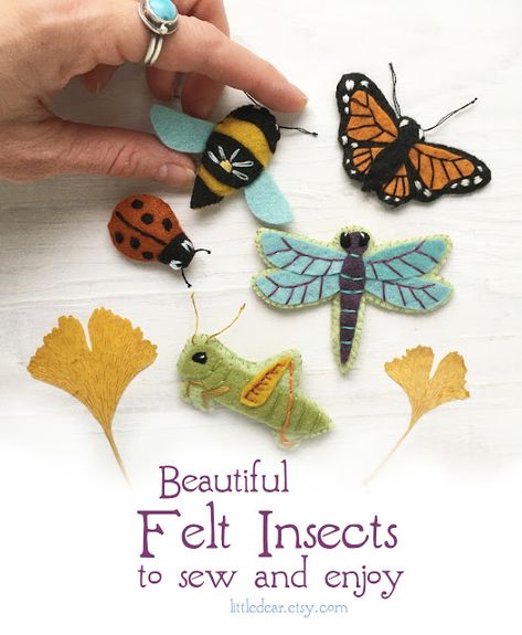 Felt Bugs, Felt Sewing Patterns, Christmas Butterfly, Thread Crafts, Felt Sewing, Felt Ornaments Patterns, Patterns Printable, Cottage Crafts, Fayetteville Arkansas