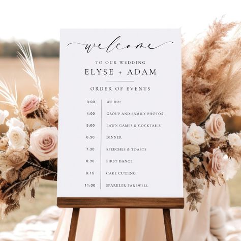 Ellesmere Order Of Events Welcome Poster Wedding Signs Itinerary, Wedding Welcome Order Of The Day, Wedding Welcome Sign Itinerary, Itinerary Wedding Sign, Order Of Events Sign Wedding, Wedding Itenary Board, Wedding Welcome Sign Wording, Wedding Schedule Sign, Wedding Order Of Ceremony