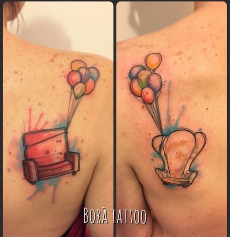 Pixar Up Tattoo Ideas, Up The Movie Tattoos, Up Movie Tattoo Ideas, Disney Up Tattoo, Up Tattoo Disney, Pixar Tattoos, Meaning Tattoos, J Tattoo, Up The Movie