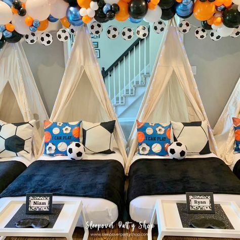 ⚽️ Soccer-Themed Sleepover Goals! 🏆✨ Calling all soccer lovers! 🥅 Get ready to score BIG with the ultimate soccer-themed sleepover party! Whether you're dreaming of hitting the field or cheering on your favorite team, Sleepover Party Shop has all the essentials to kick off an unforgettable night. 🎉 Here are some winning ideas for your soccer sleepover: 🌟 Soccer Tent Set-Up: Deck out your space with sleepover tents, pillows, and blankets in team colors or soccer prints. 🎮 Game Time Fun: Hos... Soccer Prints, Sleepover Tents, Pillows And Blankets, Tent Set Up, Sleepover Party, Game Time, Set Up, Party Shop, Team Colors