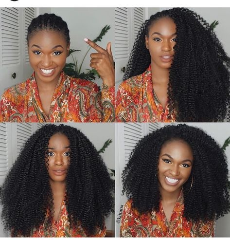 Crochet Curls, Faux Locs, Wigs on Instagram: “Style inspo 😍 @kiitana . - Swipe to view how to get this look with two packets of bohemian curls 😊. - Swipe for price and delivery details…” Crochet Braids Hairstyles Curls, Afro Hair Girl, Crochet Curls, Curly Crochet Braids, Bohemian Hair, Blonde Box Braids, Braids Ideas, Curly Crochet Hair Styles, Hair Crochet