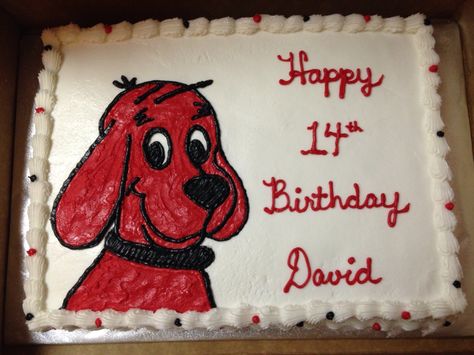 Clifford, the big red dog cake Clifford The Big Red Dog Birthday Cake, Clifford The Big Red Dog Cake, Clifford Birthday Cake, Clifford Birthday Party, Birthday Cake Inspiration, Cake Pics, Clifford The Big Red Dog, Dog Cupcakes, Diy Birthday Cake