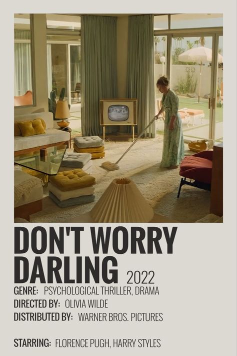 don't worry darling movie aesthetic minimalist polaroid poster Dont Worry Darling Aesthetic Wallpaper, Dont Worry Darling Poster Aesthetic, Don't Worry Darling Movie Poster, November Movies, Don't Worry Darling Movie, Dont Worry Darling, Don't Worry Darling, Darling Movie, Minimalist Polaroid Poster