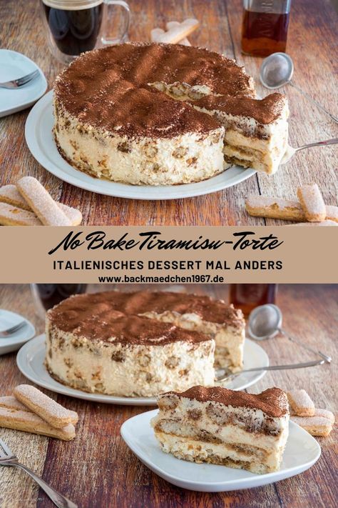 Dieses italienische Dessert kommt mal als Torte daher, super lecker und erfrischend. Perfekt für Geburtstage oder andere Feiern und die ideale Torte auch für heiße Sommertage, denn man braucht keinen Backofen. #tiramisu #dessert #nobake #italienischesdessert #ohnebacken Authentic Italian Tiramisu Recipe, Tiramisu Recipes, Super Torte, Italian Sweets, Italian Tiramisu, Fall Meals, Tiramisu Dessert, Tiramisu Recipe, Feeding A Crowd