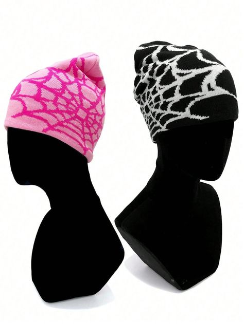 2pcs Unisex Couple Multicolor Spider Web Pattern Y2k Style Knit Beanie Hat Set, Suitable For Daily UseI discovered amazing products on SHEIN.com, come check them out! Y2k Spider Web, Hats Y2k, Spider Hat, Y2k Beanie, Pattern Y2k, Spider Web Pattern, Web Pattern, Web Patterns, Hat Set