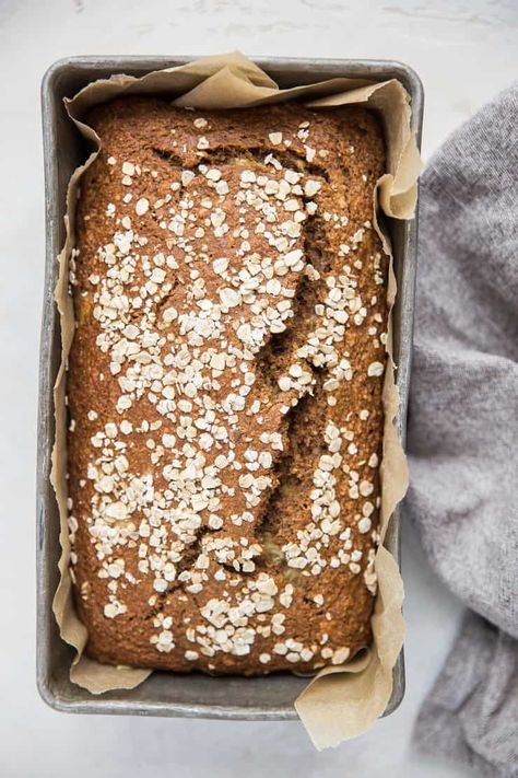 Flourless Oatmeal Banana Bread Gluten Free Honey Oat Bread, Bread Image, Morning Snacks, Flourless Banana Bread, Oats Flour, Oatmeal Banana Bread, Night Oats, Honey Oat Bread, Oat Bread