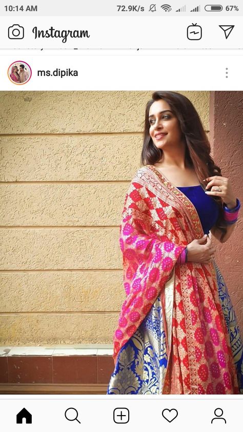 Dipika Kakkar Outfits, Unique Indian Outfits, Deepika Kakkar, Dipika Kakkar, Sarees Ideas, Dipika Kakar, Lehenga Ideas, Light Dresses, Shrenu Parikh