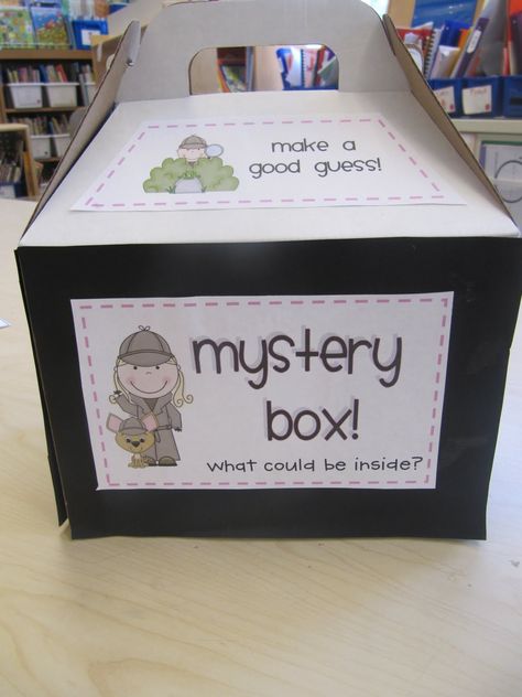 Use the mystery box to teach the definition of prediction at the beginning of the mini lesson. Mystery Box Ideas, Inferencing Activities, Detective Theme, Teacher Files, Perfect Classroom, Higher Order Thinking Skills, Elementary Teaching, Behaviour Management, Future Teacher