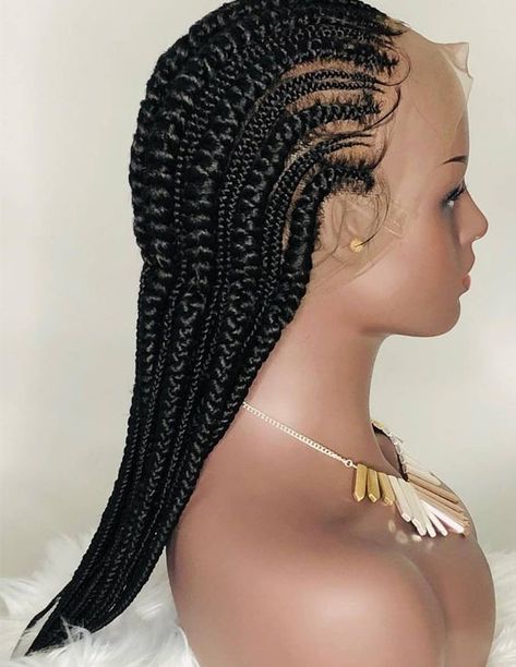 Wig Cornrows, Full Lace Braided Wig, Cornrow Wig, Ghana Weaving, Cornrows Styles, Lace Braid, Braided Cornrow Hairstyles, Twist Braid Hairstyles, Short Braids