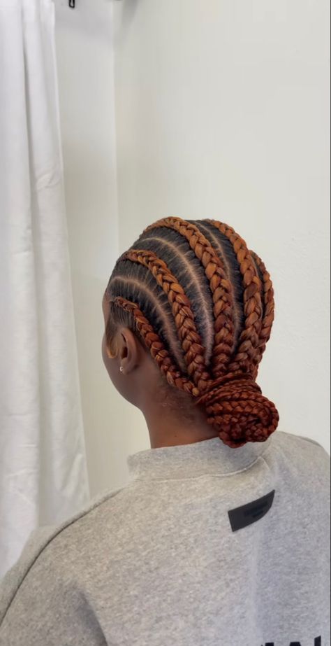 Ginger Straight Back Braids, Ginger Cornrows Braids, Ginger Feed In Braids, Tomboy Braids, Natte Coller, Ginger Cornrows, Natural Cornrows, Extension Hairstyles, Cornrows Natural Hair