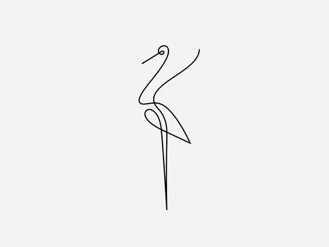 Crane Tatoos, Crane Tattoo Simple, Simple Crane Drawing, Matching Crane Tattoo, Small Crane Tattoo, Stork Tattoo Design, Sandhill Crane Tattoo Simple, Stork Tattoo Minimalist, Dancing Crane Tattoo