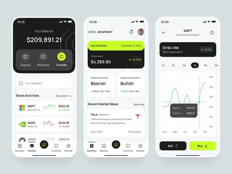 Budget Planner App, App Design Trends, Stock Investment, Dashboard Mobile, Investment App, Investing Apps, Mobile Application Design, Ux Mobile, Mobile App Design Inspiration