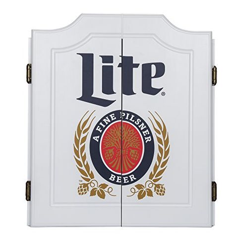 Trademark Gameroom Vintage Miller Lite Dartboard Set with... https://www.amazon.ca/dp/B01AHSJROE/ref=cm_sw_r_pi_dp_x_94ibAbRTSB5F7 Dart Cabinet, Dart Board Cabinet, Green Chalkboard, Wall Game, Dart Set, Pilsner Beer, Interior Logo, Miller Lite, Dart Board