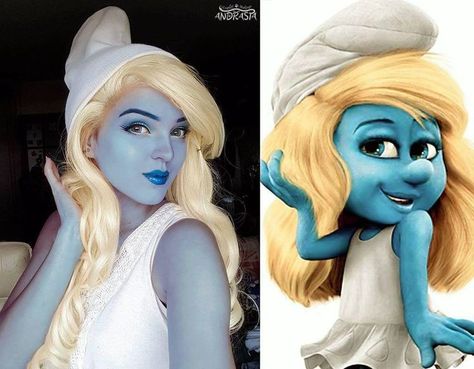 Smurfette Costumes, Smurf Costume, Cute Couple Halloween Costumes, Pumpkin Costume, Diy Halloween Costume, Disney Cosplay, Halloween Costumes Makeup, Fantasias Halloween, Halloween 2019