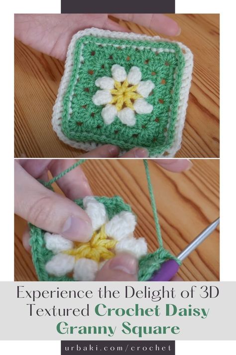 Immerse yourself in the enchanting world of crochet with our captivating 3D Textured Crochet Daisy Granny Square pattern. Embark on a journey where daisies come to life through vibrant colors and intricate textures. This beloved pattern has stolen the hearts of crochet enthusiasts, and now it's your turn to be captivated by its beauty. Join us as we guide you through each stitch in our mesmerizing video tutorial. Unleash your creativity and bring the charm of daisies into your crochet projects Granny Square Video, Daisy Granny Square Pattern, Crochet Daisy Granny Square, Daisy Granny Square, Textured Crochet, Granny Square Pattern, Crochet Daisy, Your Crochet, Granny Square Blanket