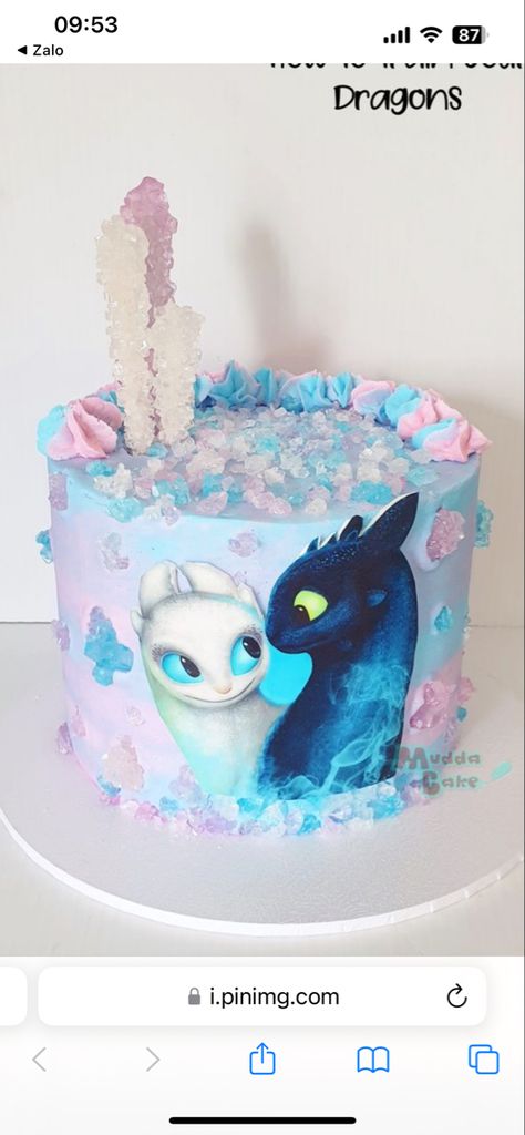 Cake Dragon, Dragon Birthday Cakes, Cake Custom, Dragon Cake, Dragon Birthday, Sugar Crystals, Pink Mauve, Train Your Dragon, Edible Images