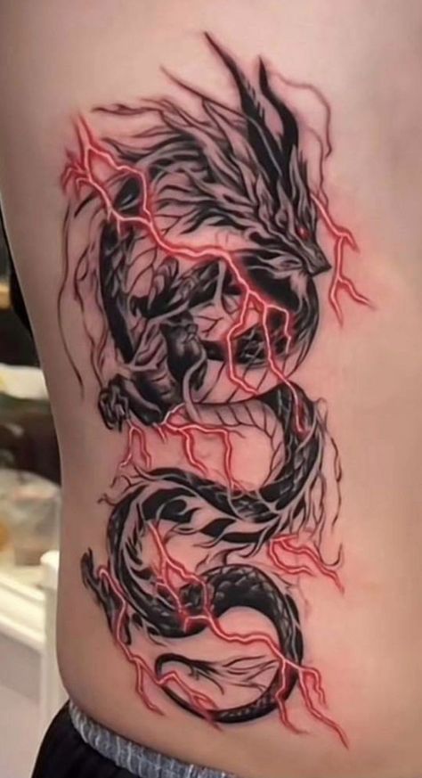 Trash Polka Dragon Tattoo, Dragon Fire Tattoo, Fire Dragon Tattoo, Dragon Tattoo Shoulder, Meaningful Tattoos For Men, Black Dragon Tattoo, Dragon Tattoo Arm, Dragon Head Tattoo, Trash Polka Tattoo Designs