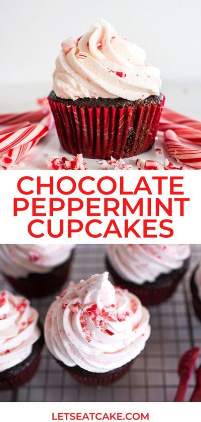 These Chocolate Peppermint Cupcakes are delicious at any time of the year, but they’re dressed to impress for the holiday season! The combination of a rich chocolate cupcake base, peppermint buttercream frosting, and crushed candy canes make this holiday dessert impossible to resist. #peppermintcupcakes #cupcakerecipes #chocolatecupcake #baking #christmas #christmasbaking Twinkie Cupcakes, Swirled Frosting, Gorgeous Cupcakes, Chocolate Peppermint Cupcakes, Easy Christmas Cupcakes, Cupcakes With Buttercream Frosting, Peppermint Cupcakes, Peppermint Dessert, Christmas Cupcakes Recipes